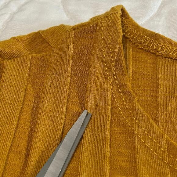 Reformation Dillon Mustard Yellow Ribbed Midi Dress Side Slit Women’s Small - Picture 8 of 8